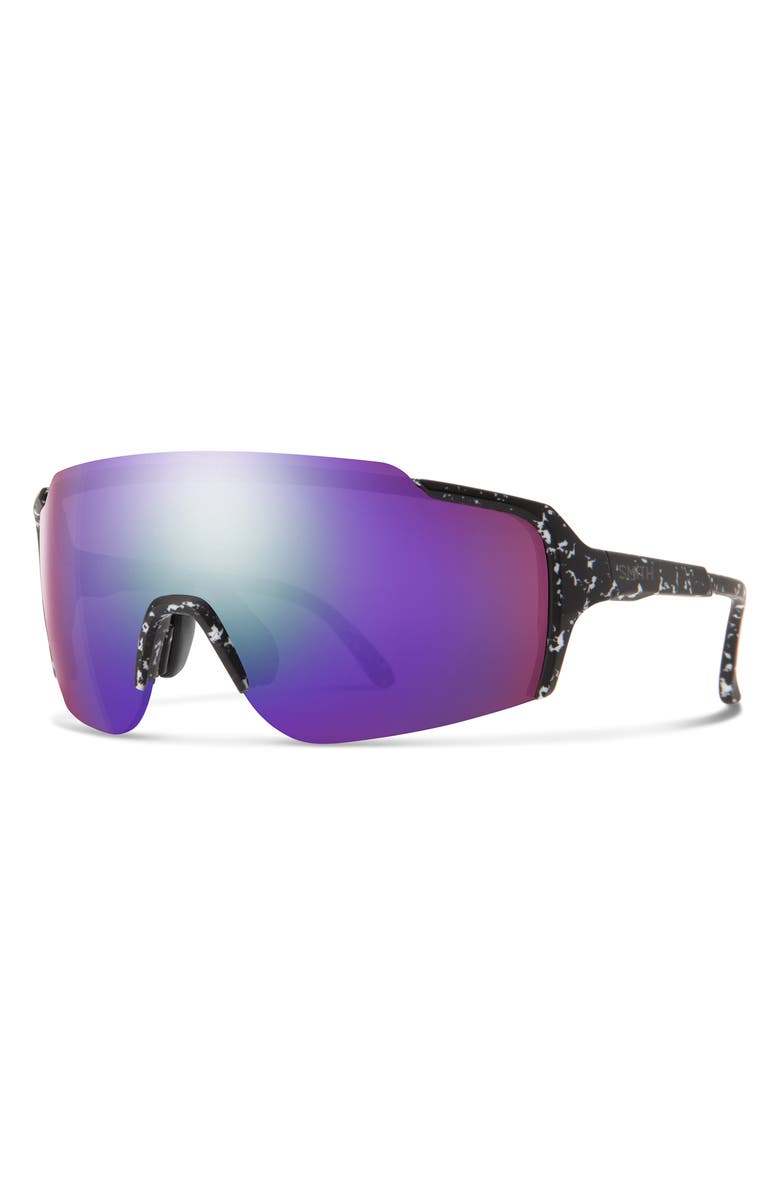 Smith Flywheel 130mm ChromaPop<sup>™</sup> Shield Sunglasses, Alternate, color, Matte Black Marble / Violet