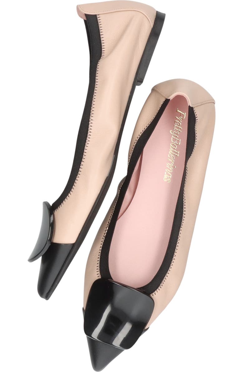 Pretty Ballerinas Pointed Toe Brooch Ballet Flat, Alternate, color, Beige