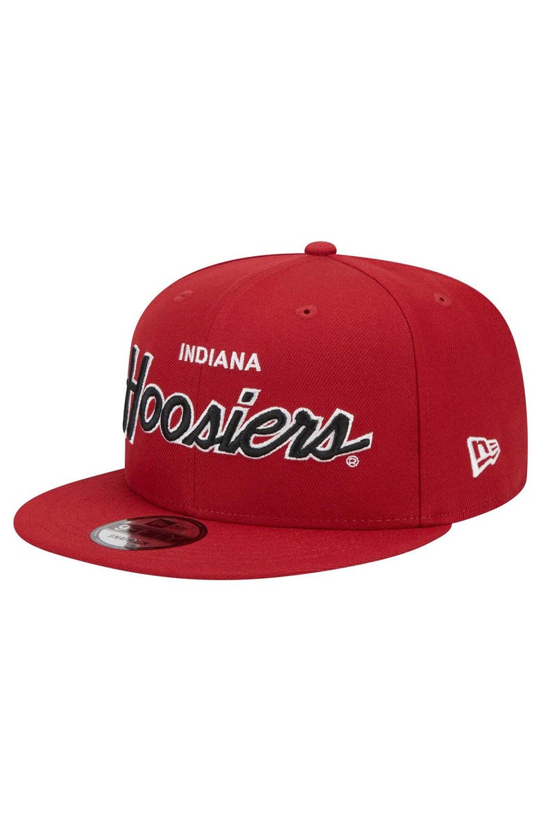 New Era Men's New Era Crimson Indiana Hoosiers Team Script 9FIFTY Snapback Hat, Alternate, color,