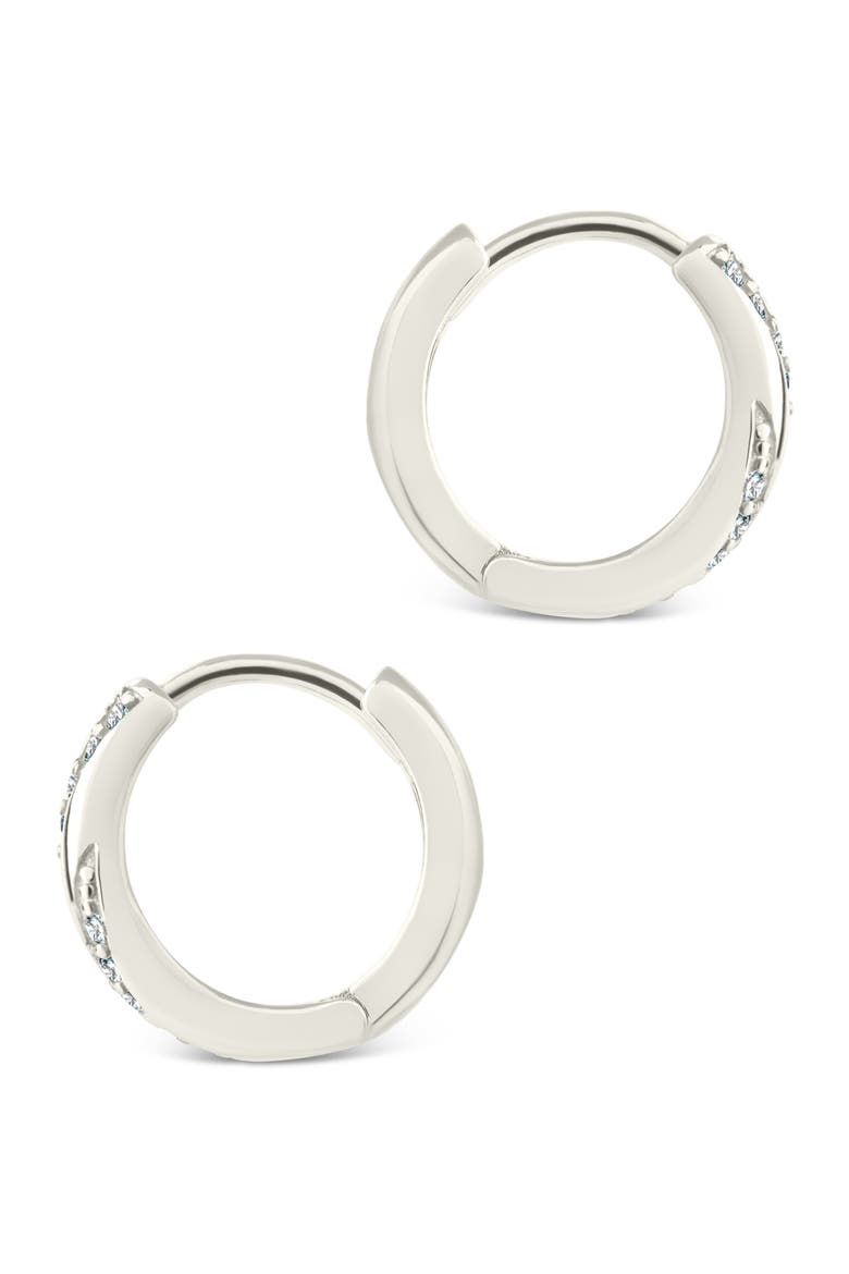 Adelise Cubic Zirconia Hoop Earrings, Alternate, color, SILVER
