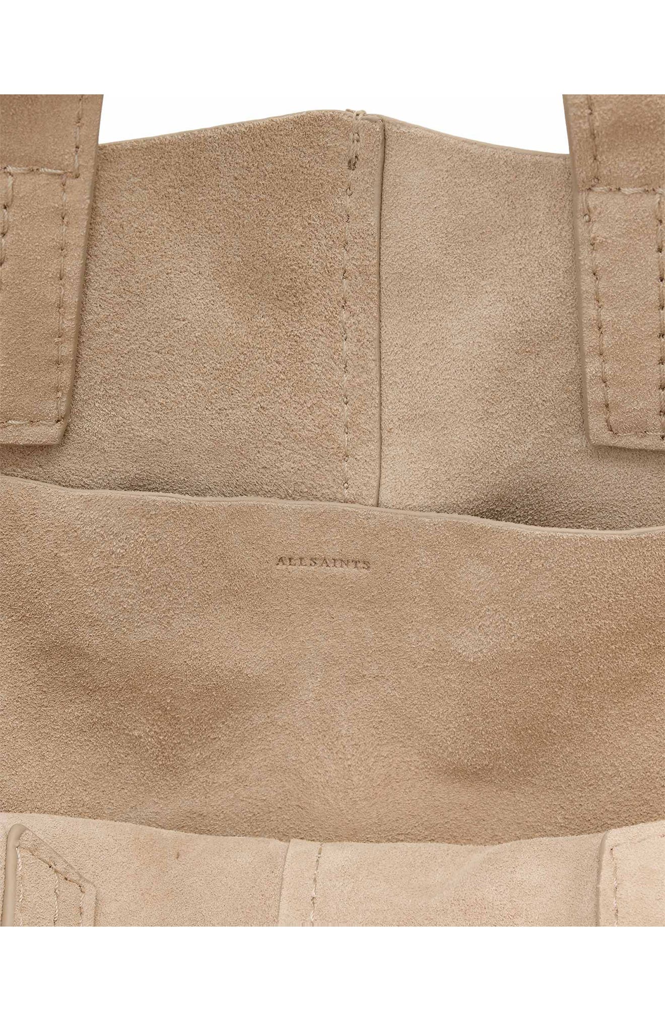 AllSaints Lutece Suede Tote, Alternate, color, Pinto Brown