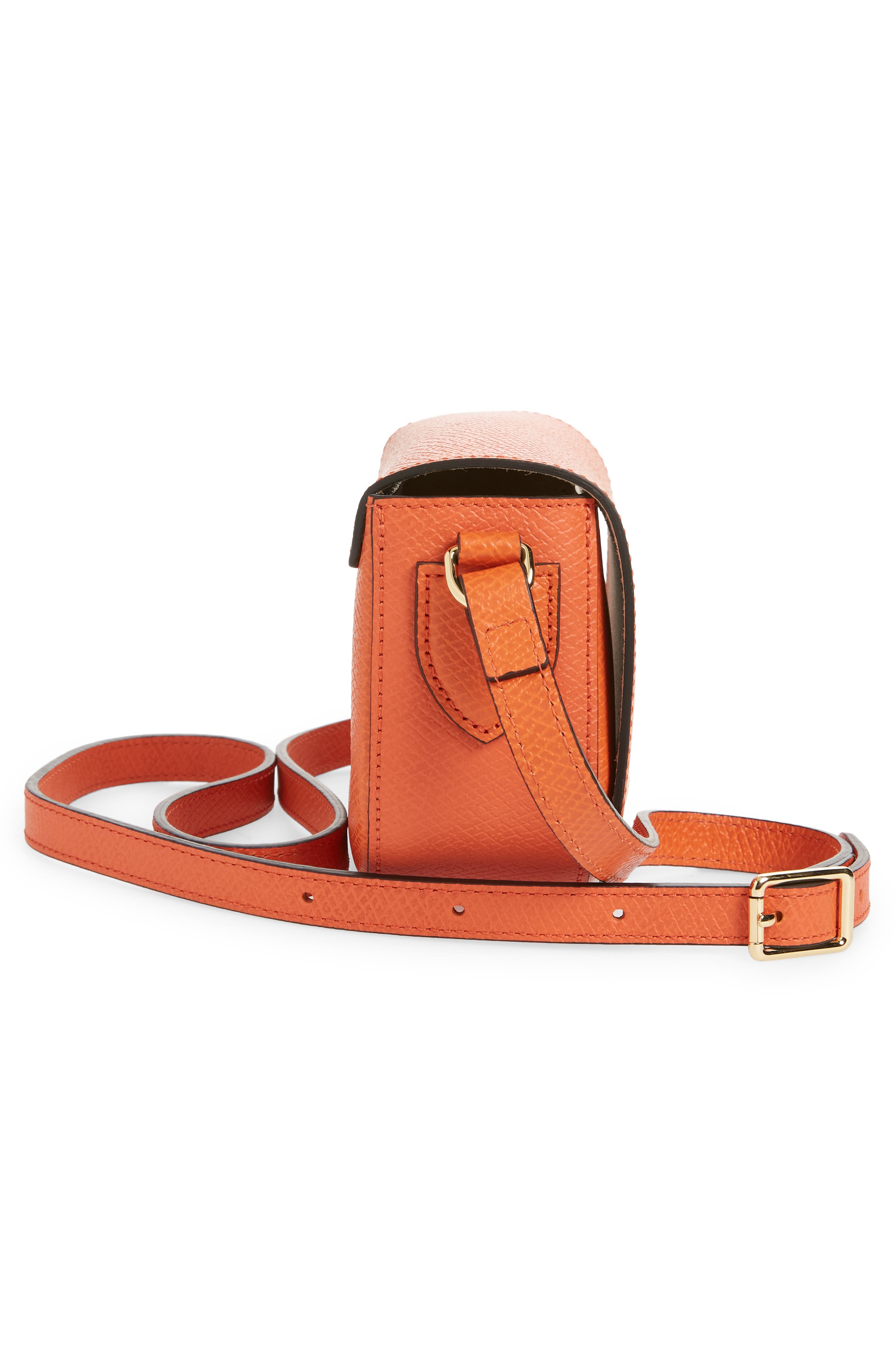 Épure Small Leather Crossbody Bag, Alternate, color, ORANGE