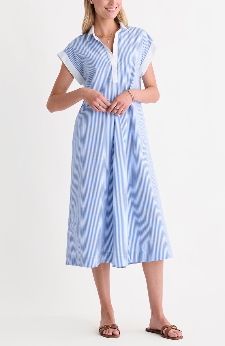vineyard vines Pippa Stripe Midi Dress, Main, color, Stripe Breaker Blue