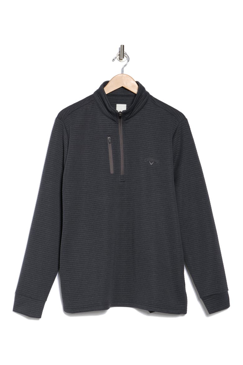 Ottoman Heather Quarter Zip Golf Pullover, Alternate, color, BLACK HEATHER