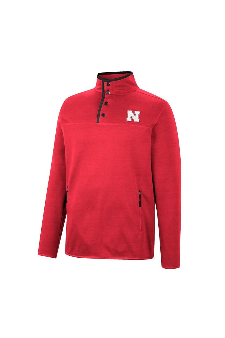 Men's Colosseum Scarlet Nebraska Huskers Rebound Quarter-Snap Jacket, Alternate, color, Scarlet