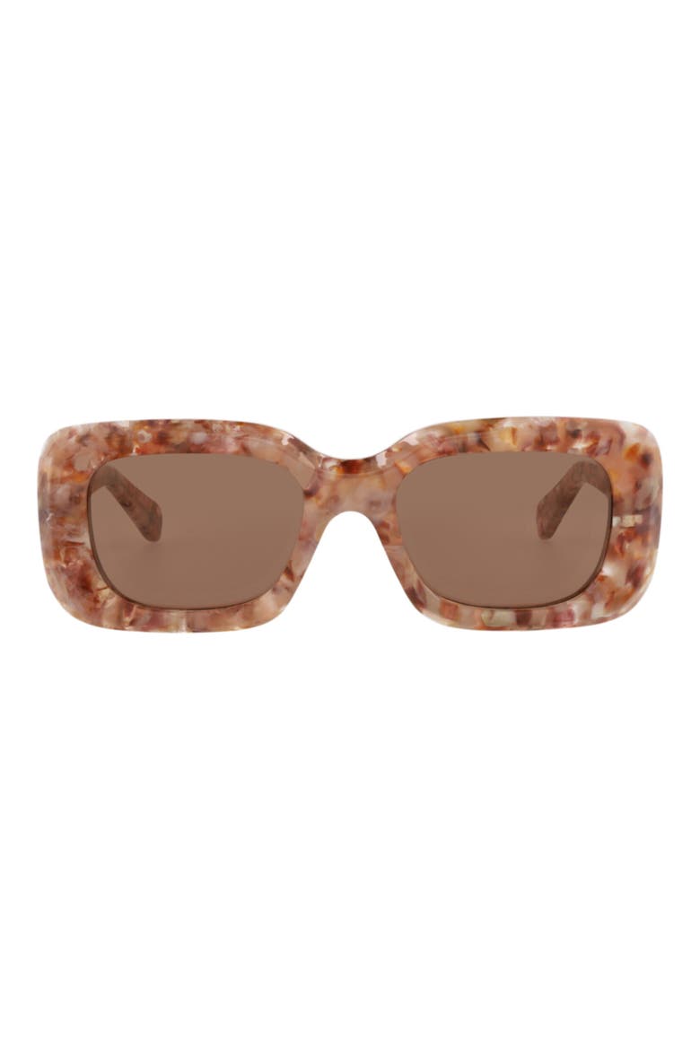 51mm Rectangle Polarized Sunglasses, Main, color, PINK PINK BROWN