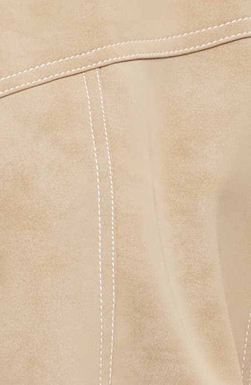 Lioness Vista Faux Suede Bomber Jacket In Brown