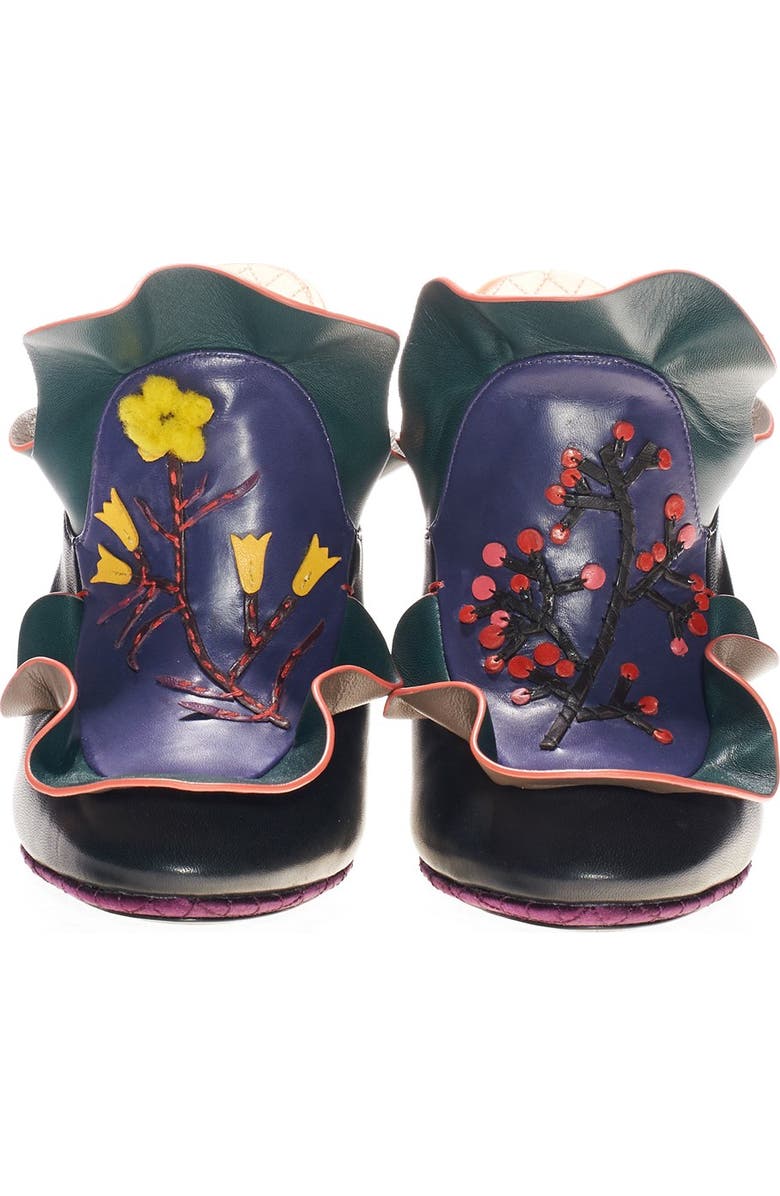 Fendi 'Embroidered Waves' Mule, Alternate, color,