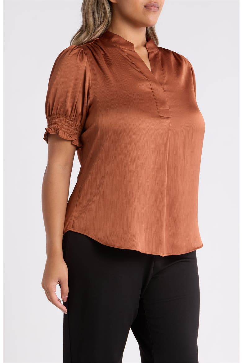 Crinkled Satin Top, Alternate, color, CEDAR SPICE