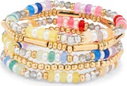 NORDSTROM RACK Set of 5 Beaded Stretch Bracelets