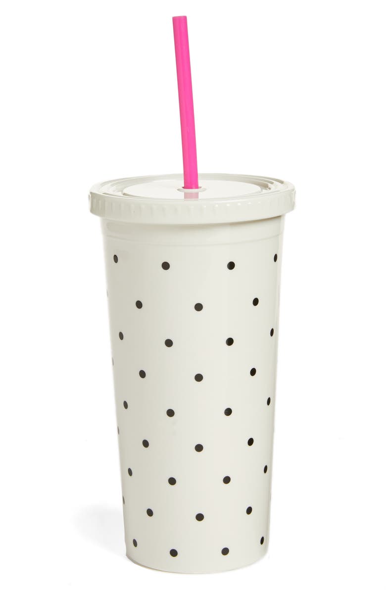 Kate Spade New York polka dot insulated tumbler, Main, color, 
