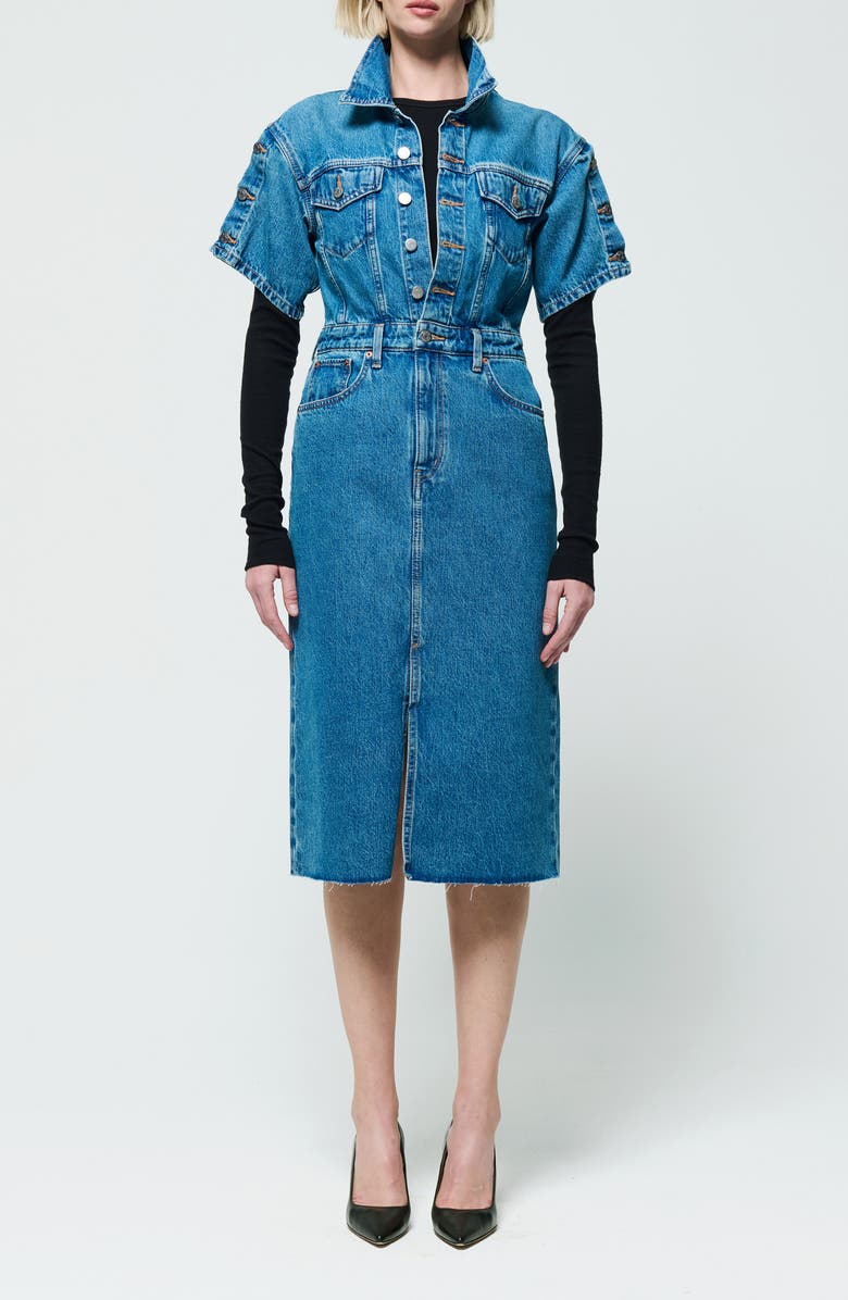 ÉTICA Camelia Denim Trucker Dress, Main, color, 