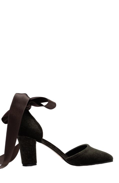 Gisele High Block Heels with Ribbon