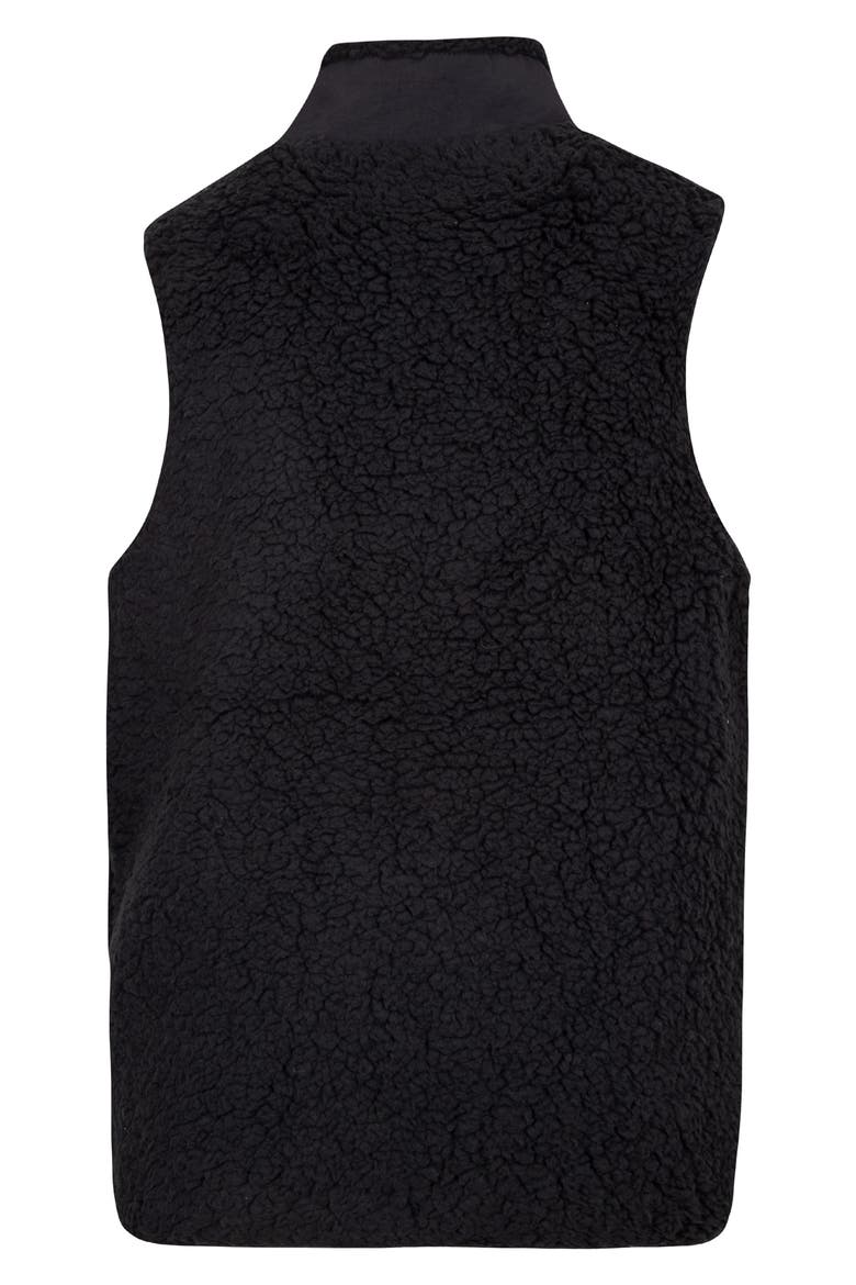 Kids' High Pile Fleece Vest, Alternate, color, BLACK