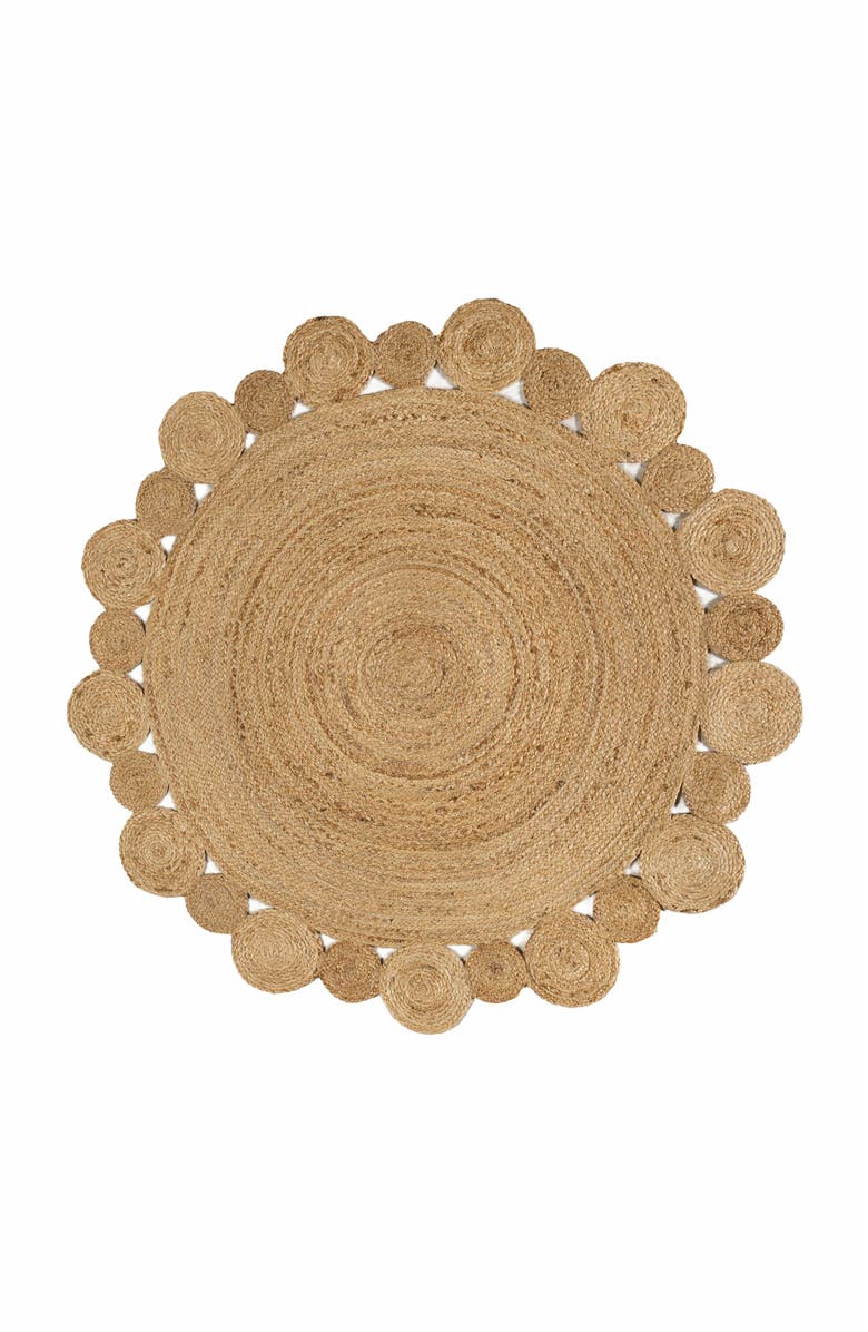 JONATHAN Y Eden Round Natural Jute hippie Circle Natural Round Area Rug, Main, color, Natural
