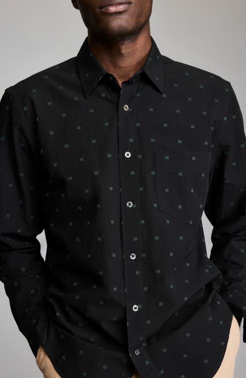 Billy Reid Standard Fit Geometric Dobby Button-up Shirt In Black