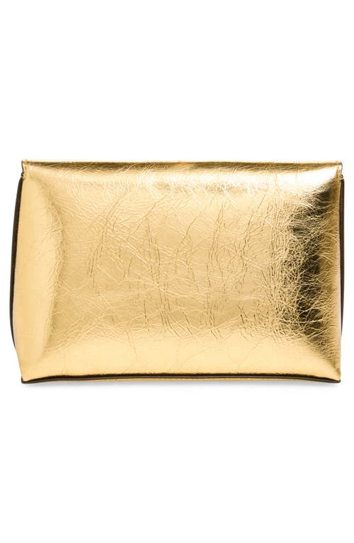 Mulberry Darley Crinkled Metallic Leather Cosmetic Pouch In Burgundy