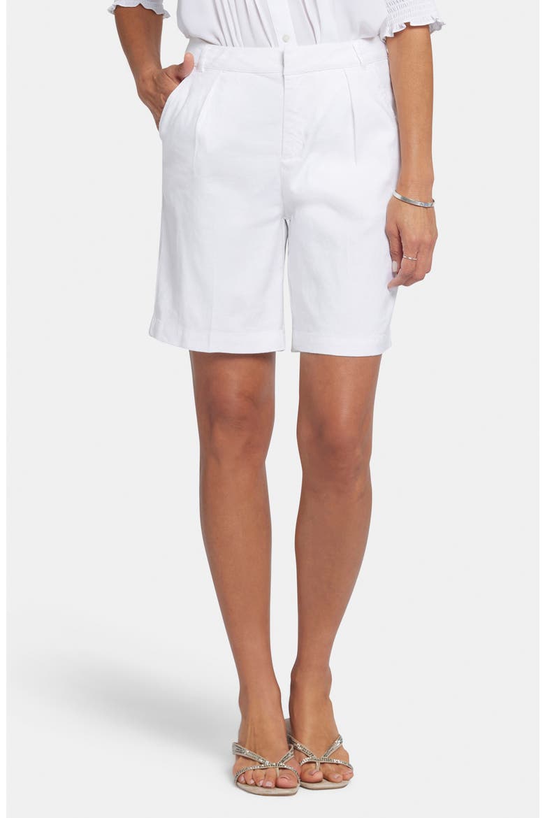 Relaxed Linen Blend Shorts, Main, color, OPTIC WHITE