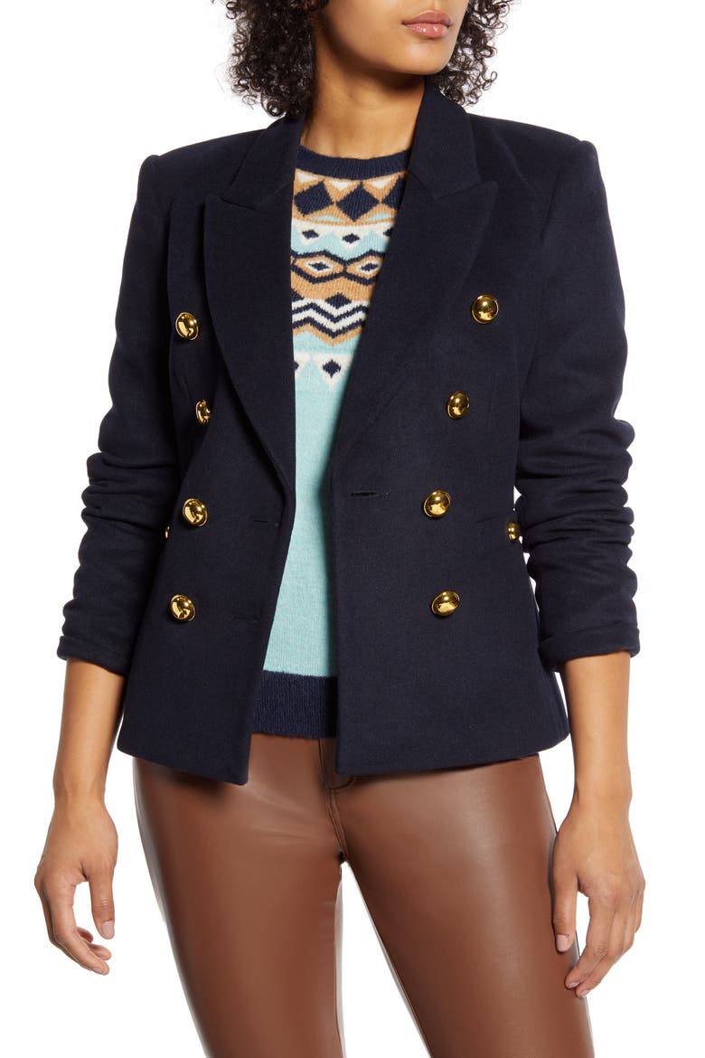 x Atlantic-Pacific Double Breasted Blazer (Nordstrom Exclusive), Main, color, NAVY BLAZER