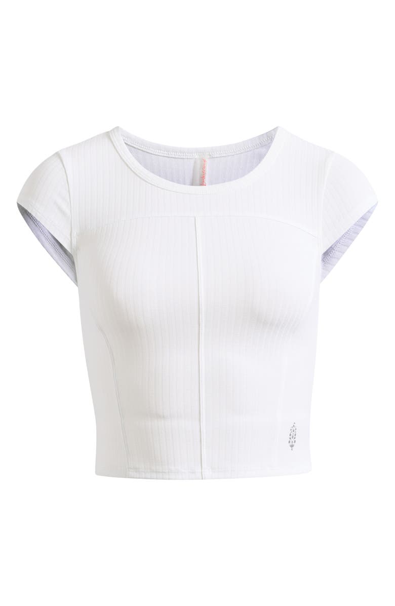 Free People FP Movement Tempo Ribbed Baby Tee, Alternate, color, White