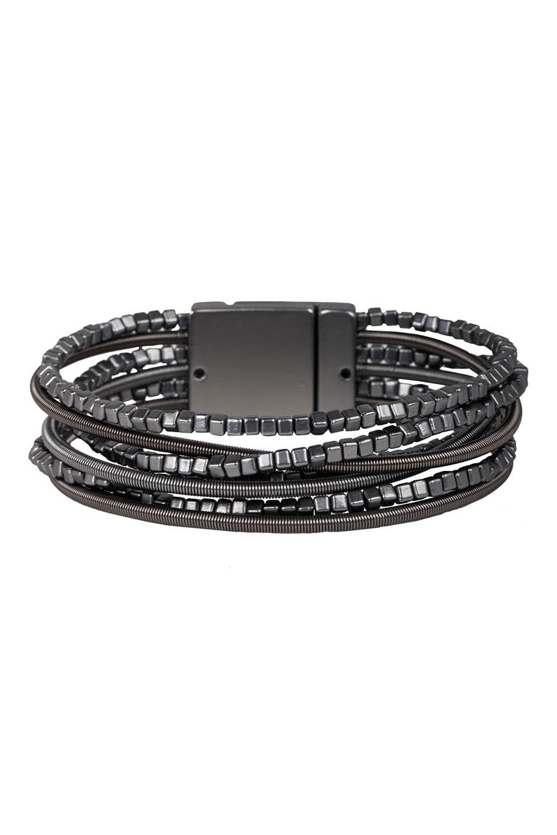 Gunmetal Layered Bracelet, Main, color, GUNMETAL