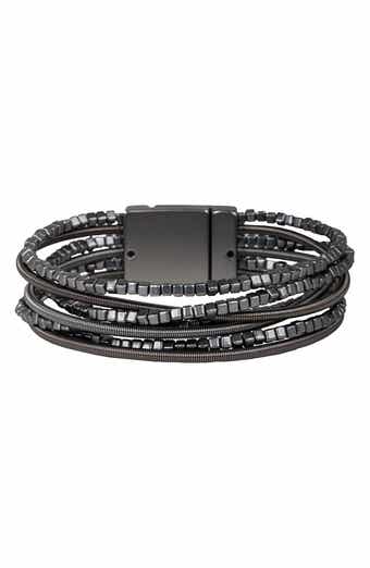 SAACHI Gunmetal Layered Bracelet