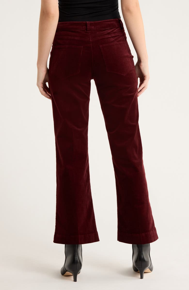 PAIGE Leenah Patch Pocket Ankle Wide Leg Corduroy Pants, Alternate, color, Dark Oxblood