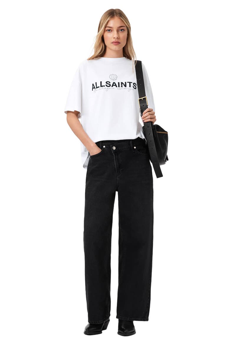 Emblem Avri Logo Slit Back Graphic T-Shirt, Alternate, color, WHITE
