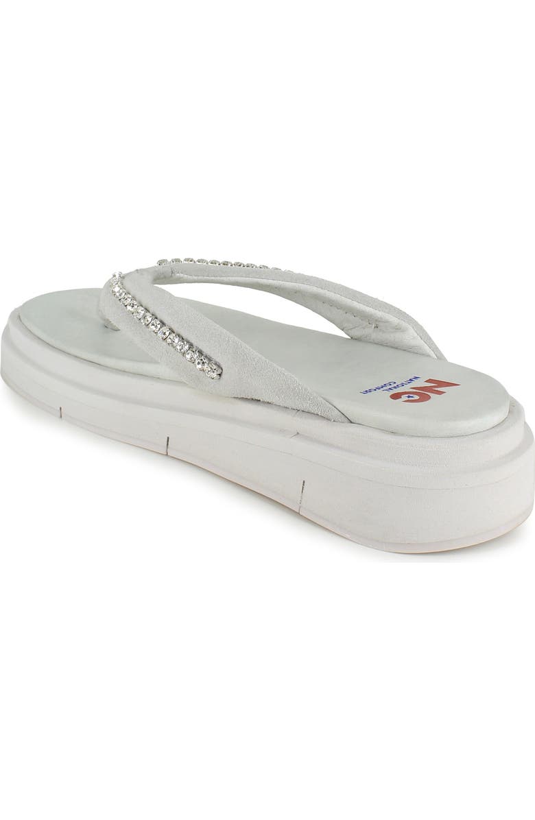 National Comfort Kayra Crystal Flip Flop, Alternate, color, Ice White Suede