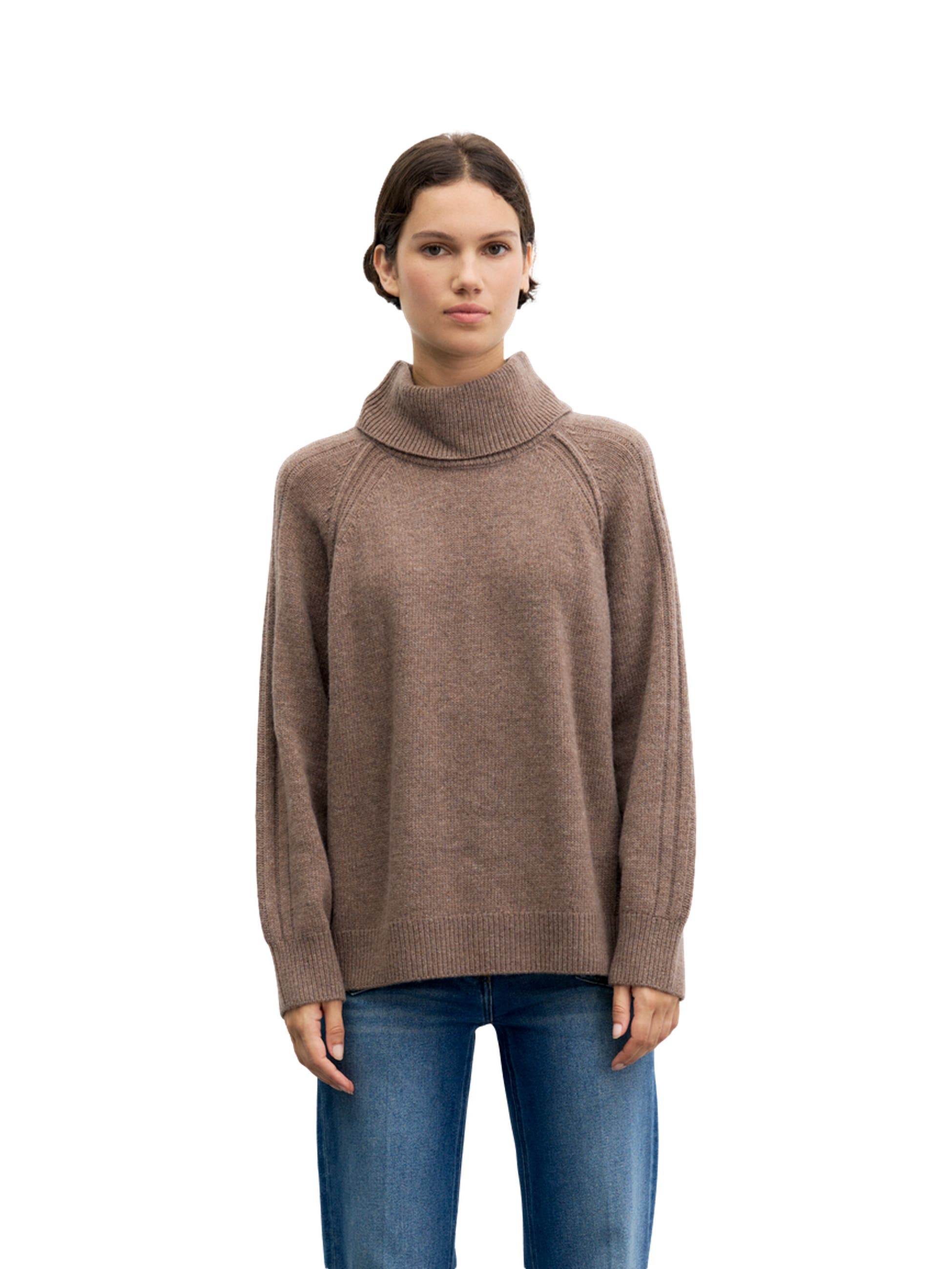 Gerard Darel Robi Wool Blend Roll Neck Sweater In Camel