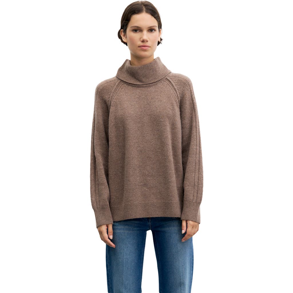 Gerard Darel Robi Wool Blend Roll Neck Sweater In Camel