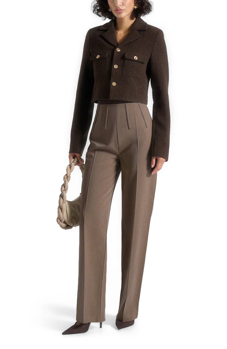 Manière De Voir Daphina Tailored Wool Jacket, Alternate, color, Brown