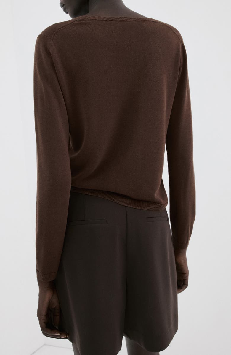 MANGO Crewneck Sweater, Alternate, color, Chocolate