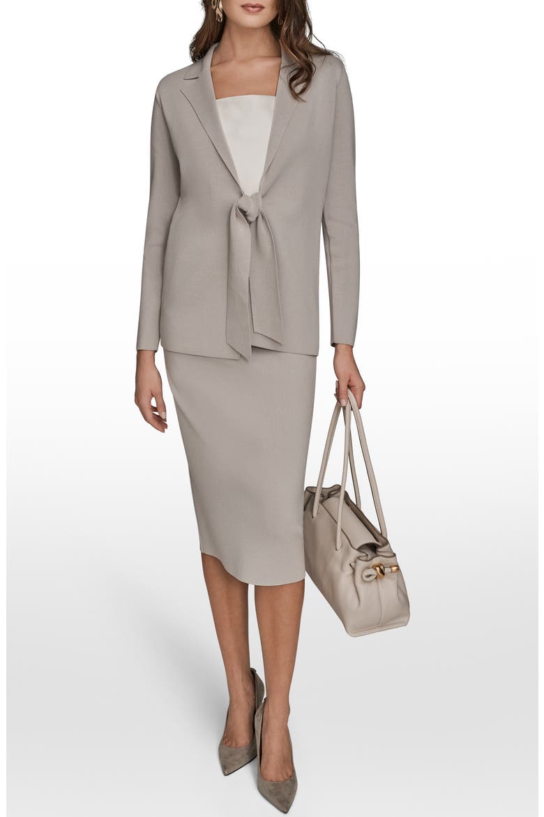 Tie Front Sweater Blazer, Alternate, color, VAPOR