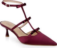 Jewel Badgley Mischka Elisabetta Ankle Strap Pointed Toe Kitten Heel Pump