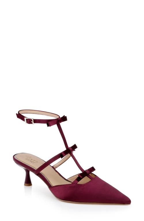 Jewel Badgley Mischka Elisabetta Ankle Strap Pointed Toe Kitten Heel Pump