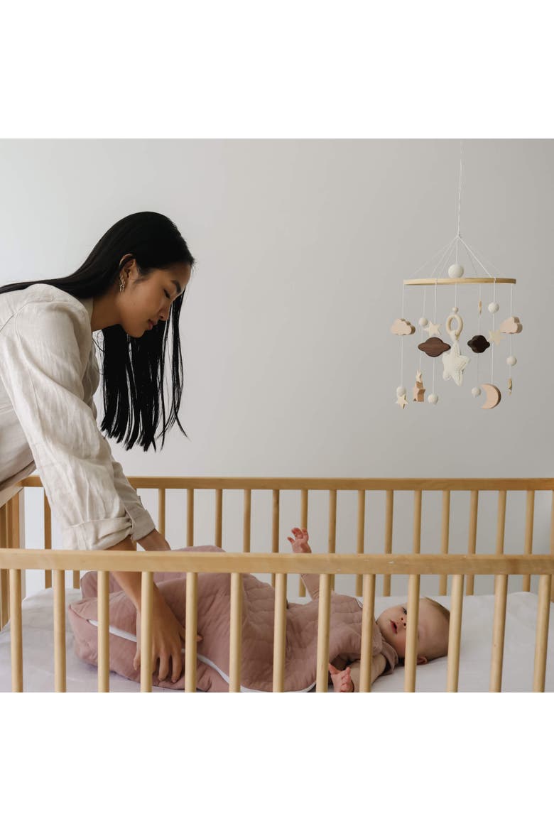 Baby Nursery Wooden Hanging Toy Crib Mobile, Rattan Shapes, Alternate, color, Wooden galaxy
