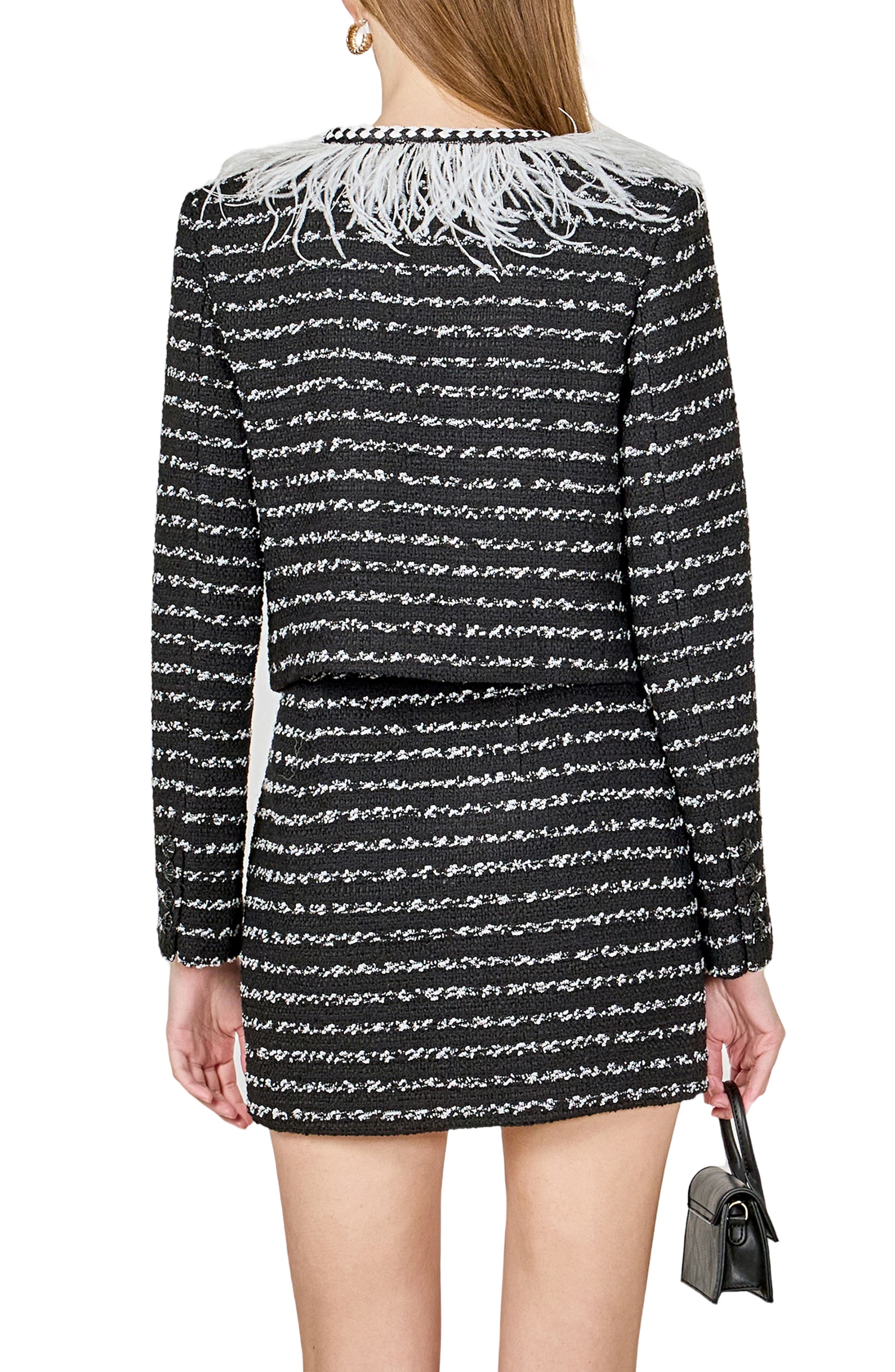 Feather Trim Tweed Jacket - image 2