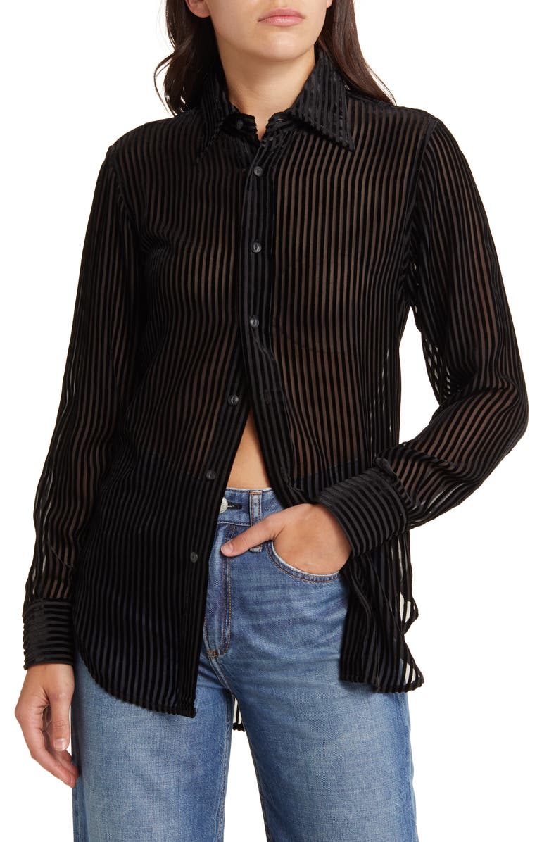 rag & bone Lila Burnout Shirt, Main, color,