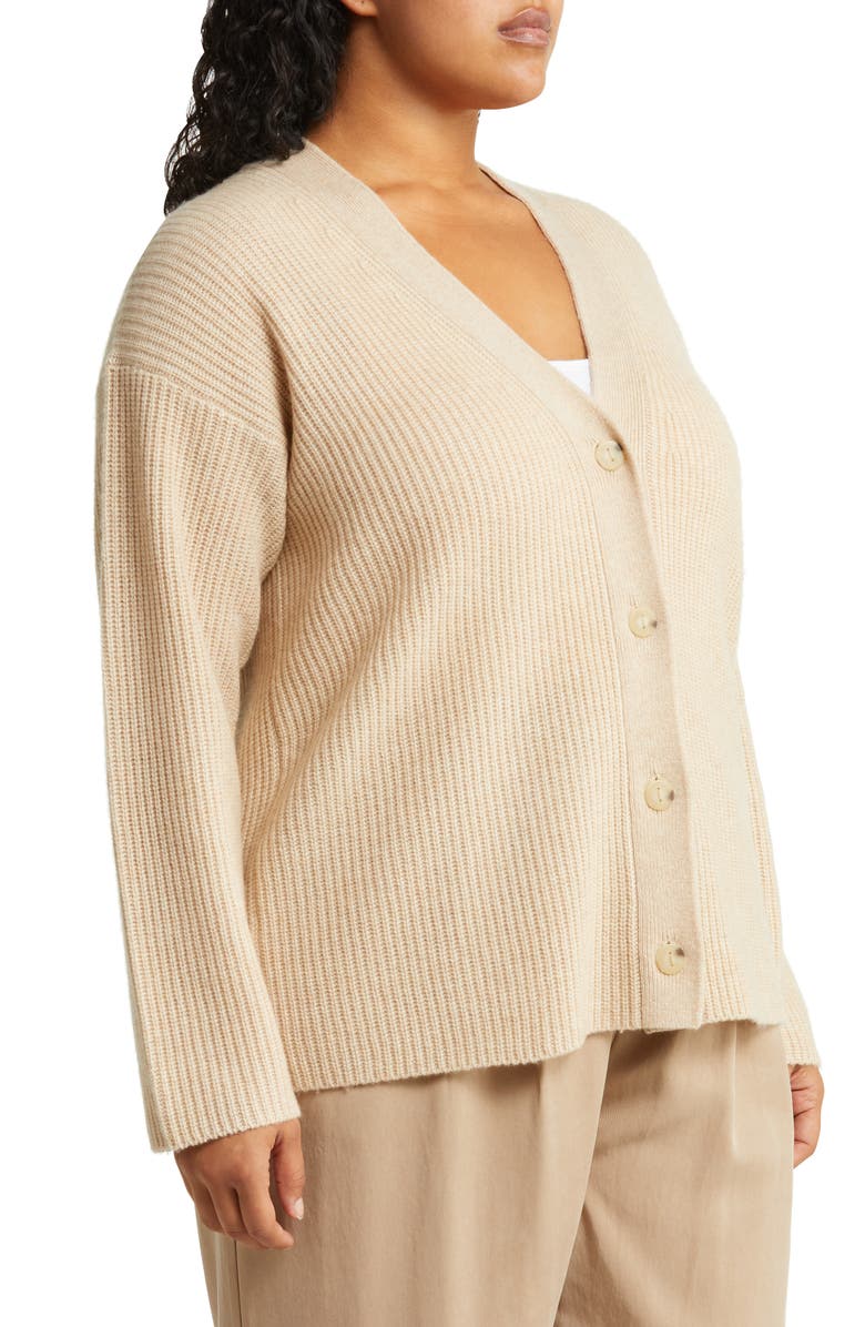Vince Cashmere & Wool Shaker Rib Cardigan, Alternate, color, 