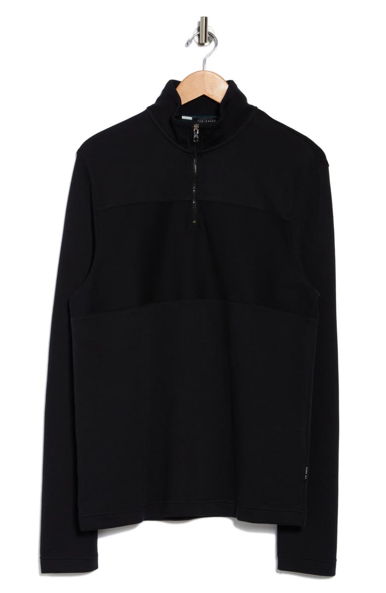 Ted Baker London Mix Texture Cotton Half Zip Pullover, Alternate, color, 