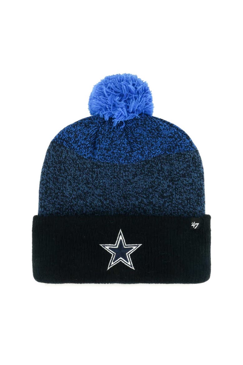 Men's '47 Navy Dallas Cowboys Dark Freeze Cuffed Knit Hat with Pom, Main, color, Navy