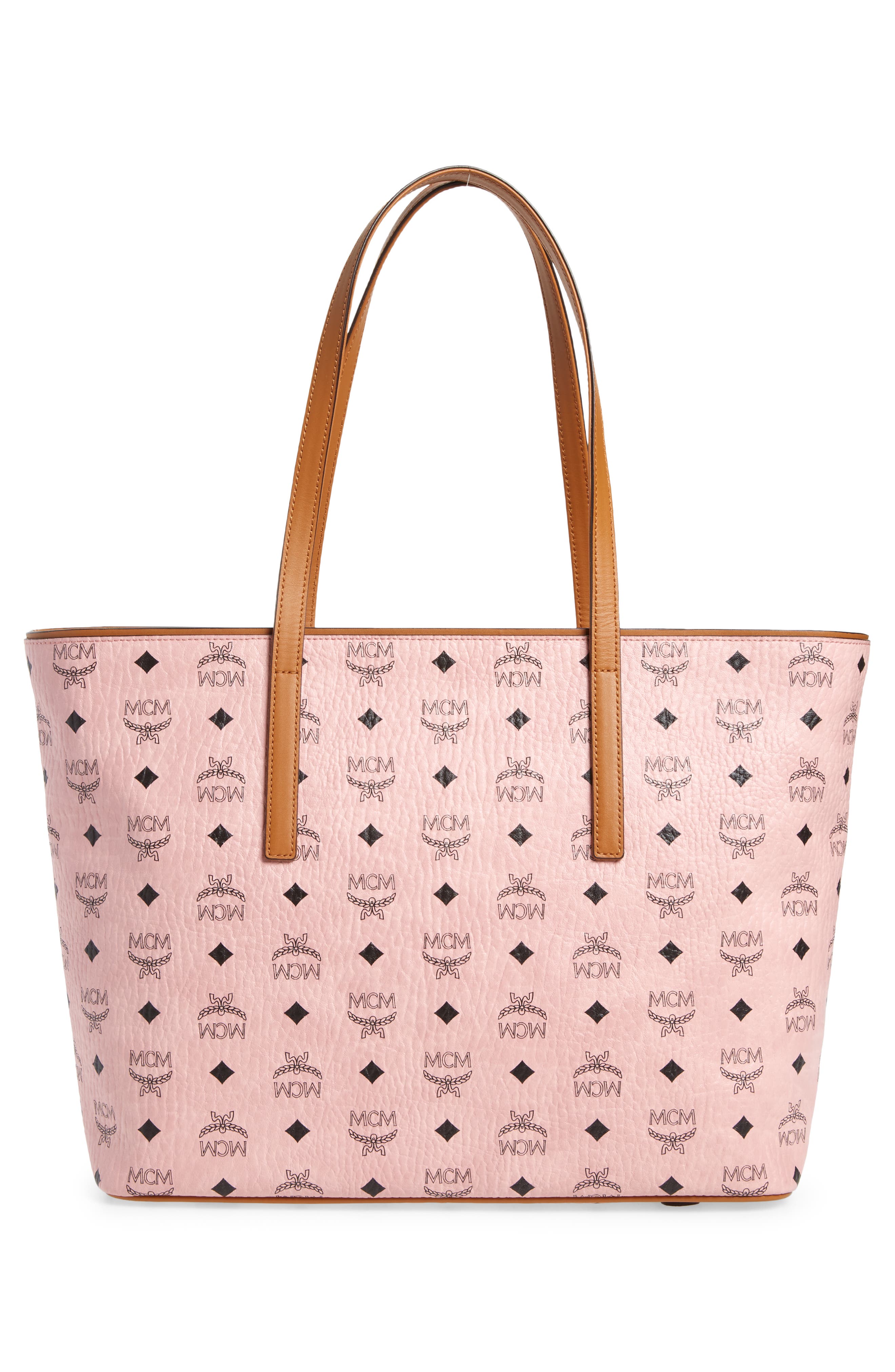 MCM Anya Medium Visetos Zip Top Shopper, Alternate, color, 