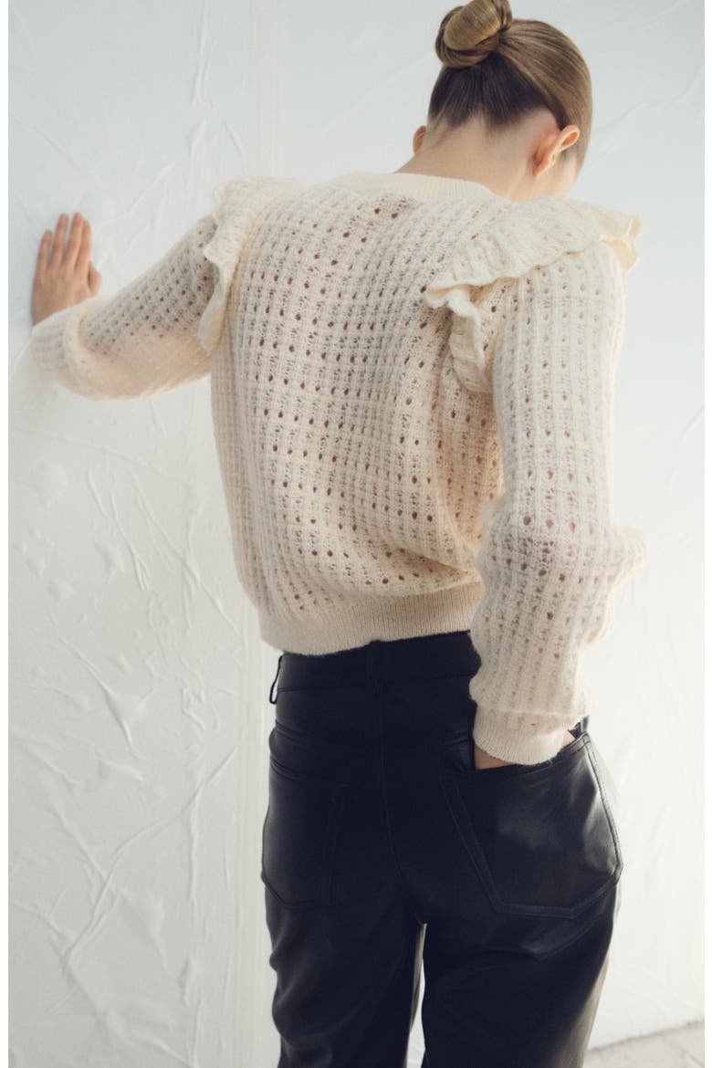 Openwork Sweater, Alternate, color, ECRU