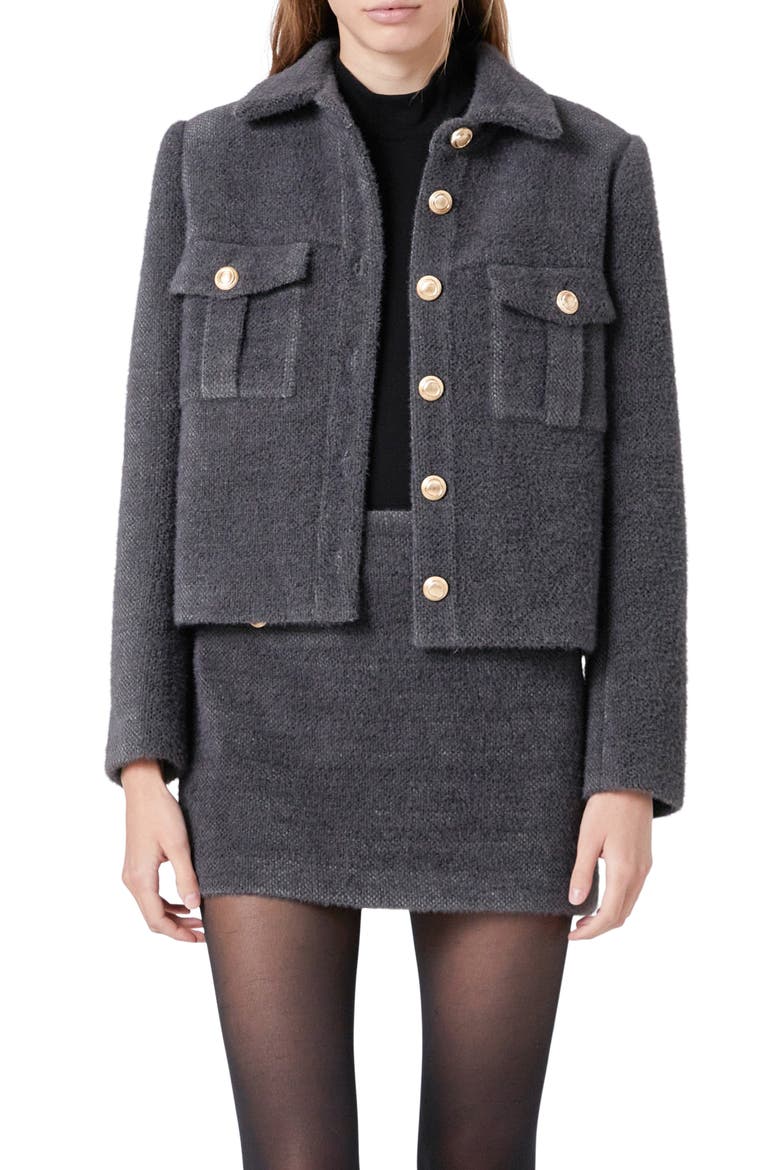 Brushed Jacket, Main, color, GREY