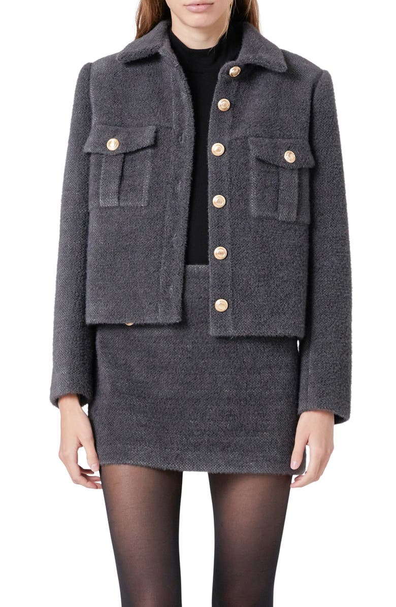 Endless Rose Brushed Jacket, Main, color, Grey