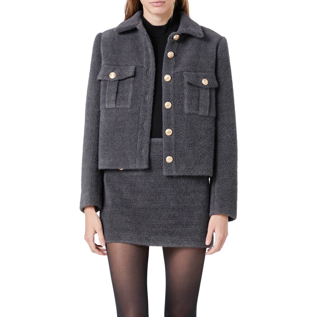 Endless Rose Brushed Jacket in Grey
