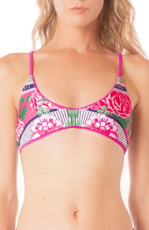 Maaji Deep Pink Liberties Reversible Bikini Top In Dark Pink