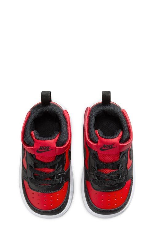 Nike Baby Red & Black Court Borough Mid 2 Sneakers In University Red/black/white