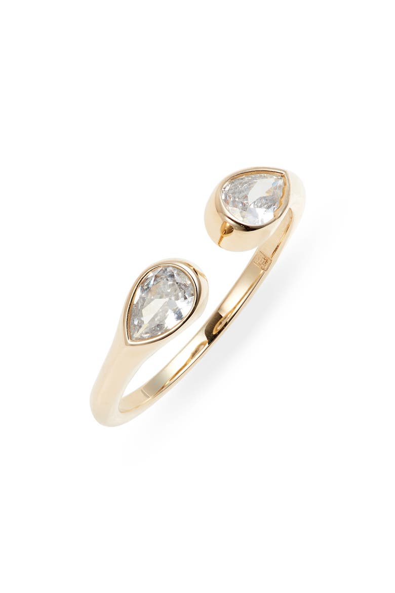 Brisa Open Cubic Zirconia Ring, Main, color, GOLD